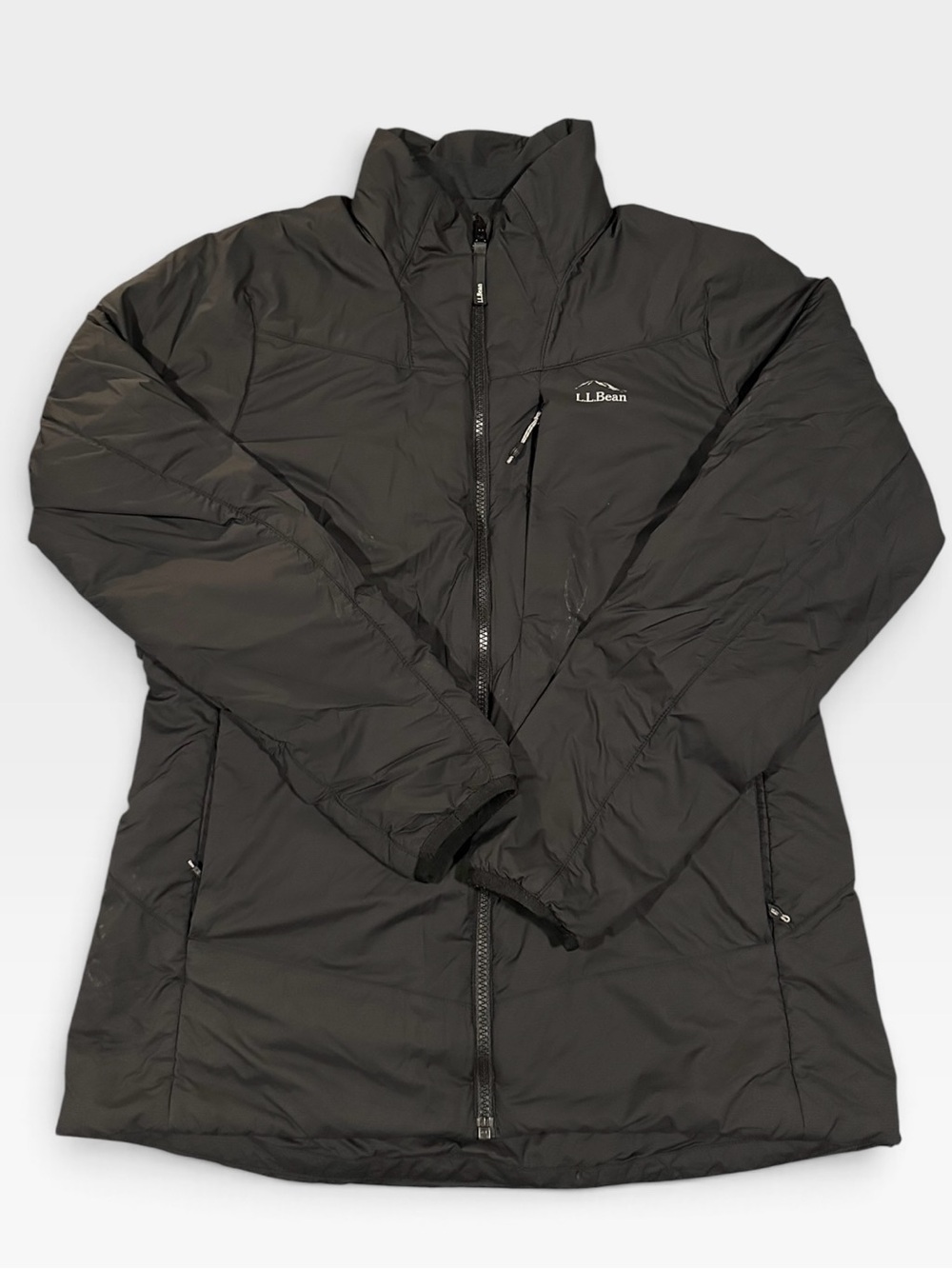 L.L. Bean Women's Fleece-Lined PrimaLoft Packaway Jacket Black Size M Regular